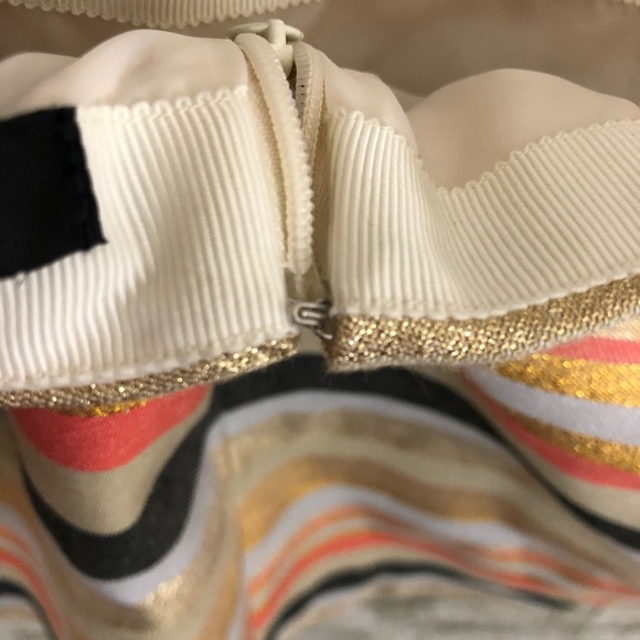 J. Crew Striped Glitter Sparkly Mini Skirt Gold - Picture 6 of 7
